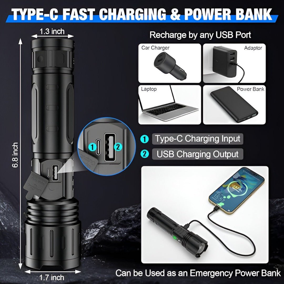 LumaBeam 100,000 Lumen LED Torch with Power Bank 2