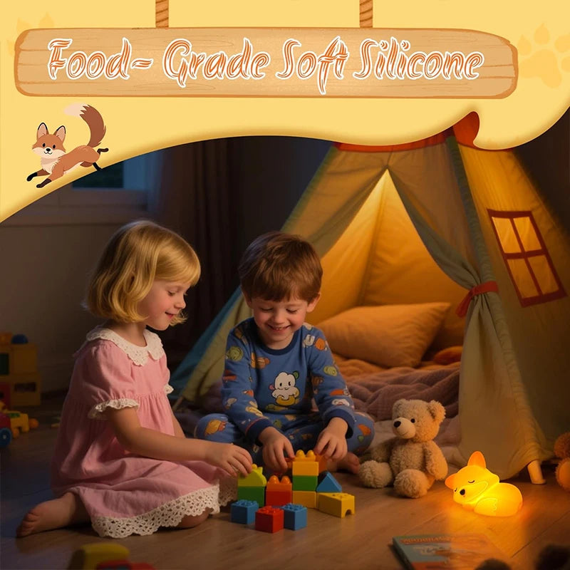 LumiFuchs - Rechargeable Silicone Fox Night Light with Timer