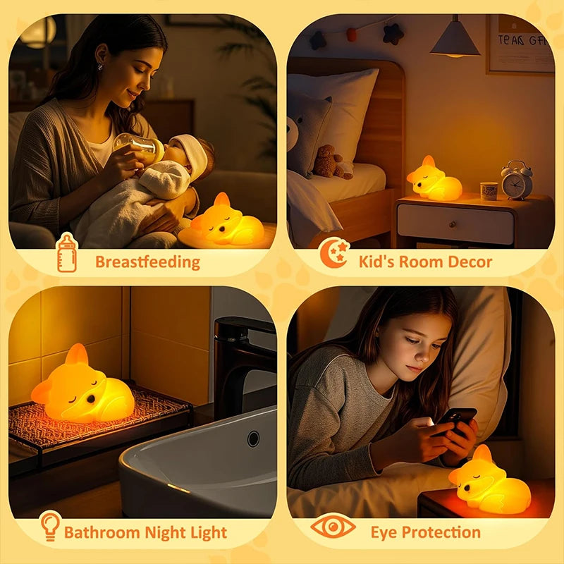 LumiFuchs - Rechargeable Silicone Fox Night Light with Timer