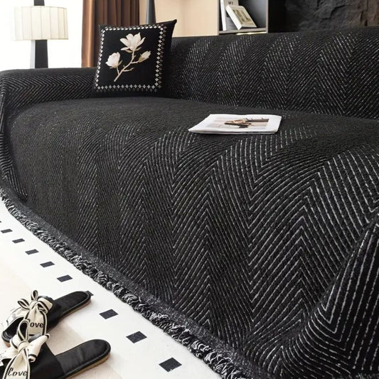 LumiWeave - Luxury Herringbone Sofa Cover for Pets & Stain Protection