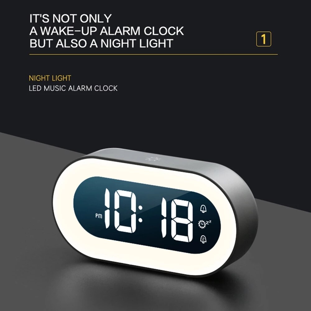 Lumina Digital Alarm Clock with Wake Up Light & Soothing Sounds