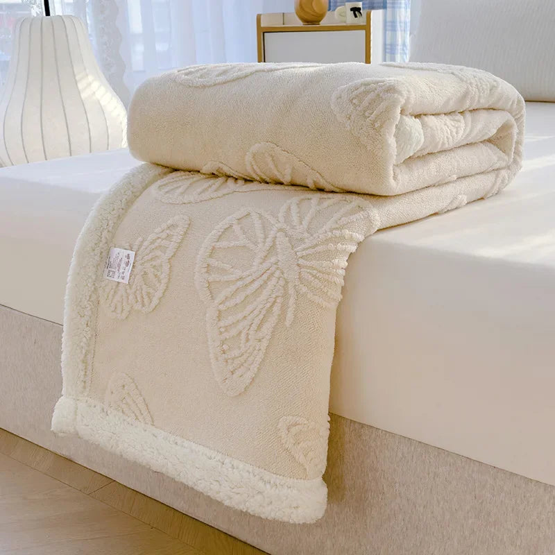 Luna Plush Fleece Throw Blanket - Soft Sherpa Lined Design