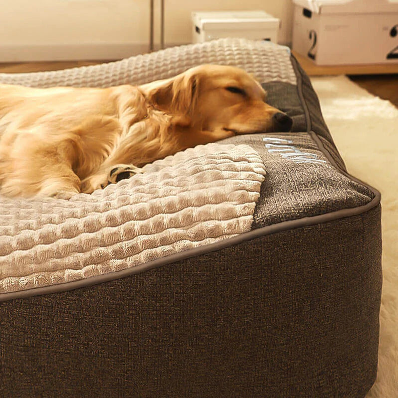 Luxury Orthopedic Dog Bed with Head Pillow for Large Dogs