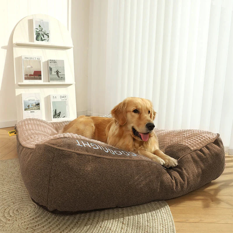 Luxury Orthopedic Dog Bed with Head Pillow for Large Dogs