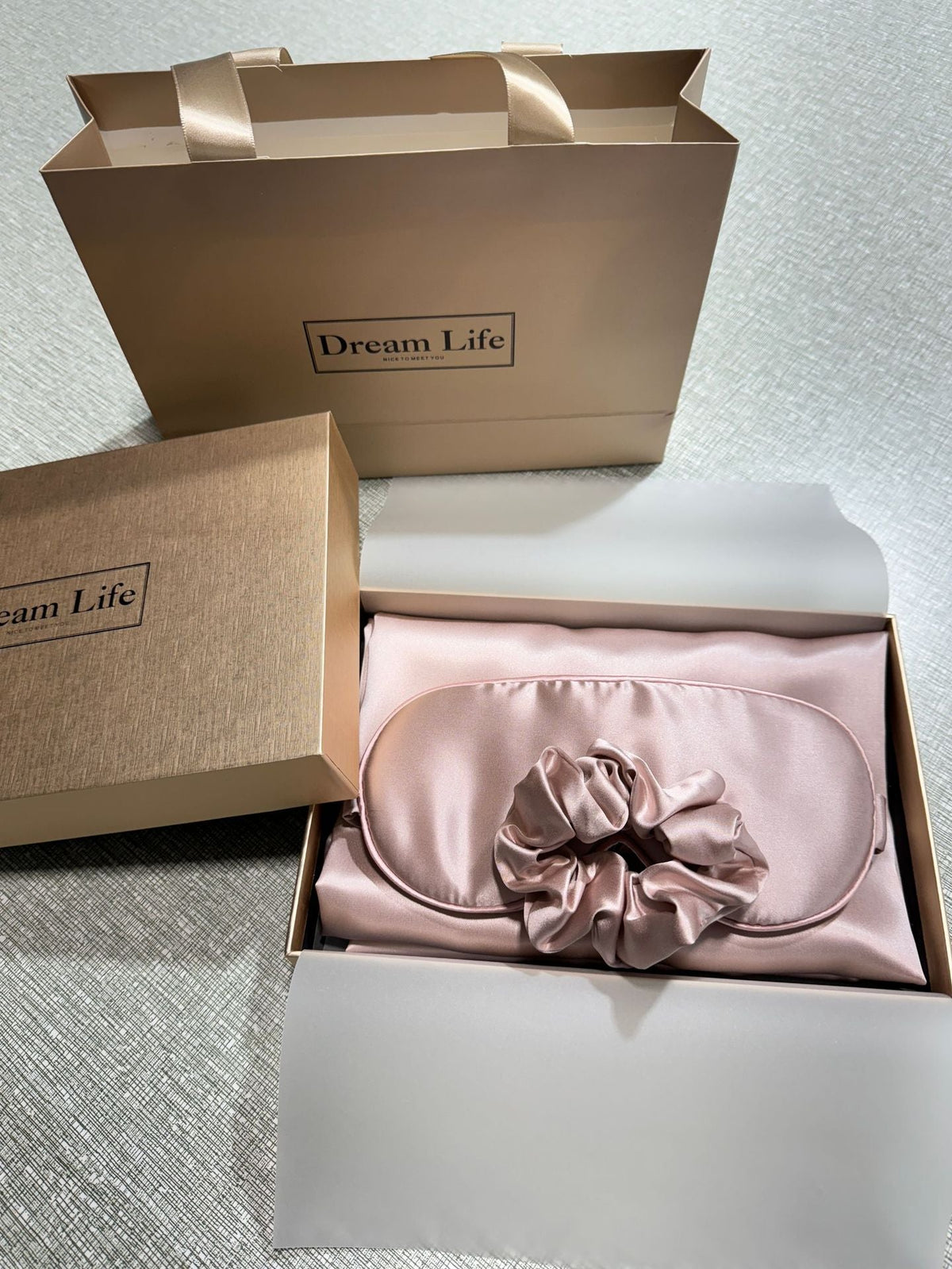 Luxury Silk Sleep Set - 100% Mulberry Silk Pillowcase, Eye Mask & Scrunchie