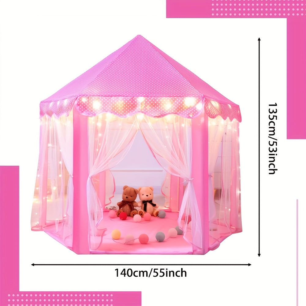 Magical Princess Tent for Kids - Star Lights & Foldable Design