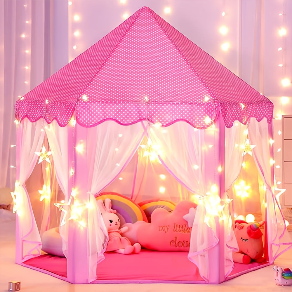 Magical Princess Tent for Kids - Star Lights & Foldable Design