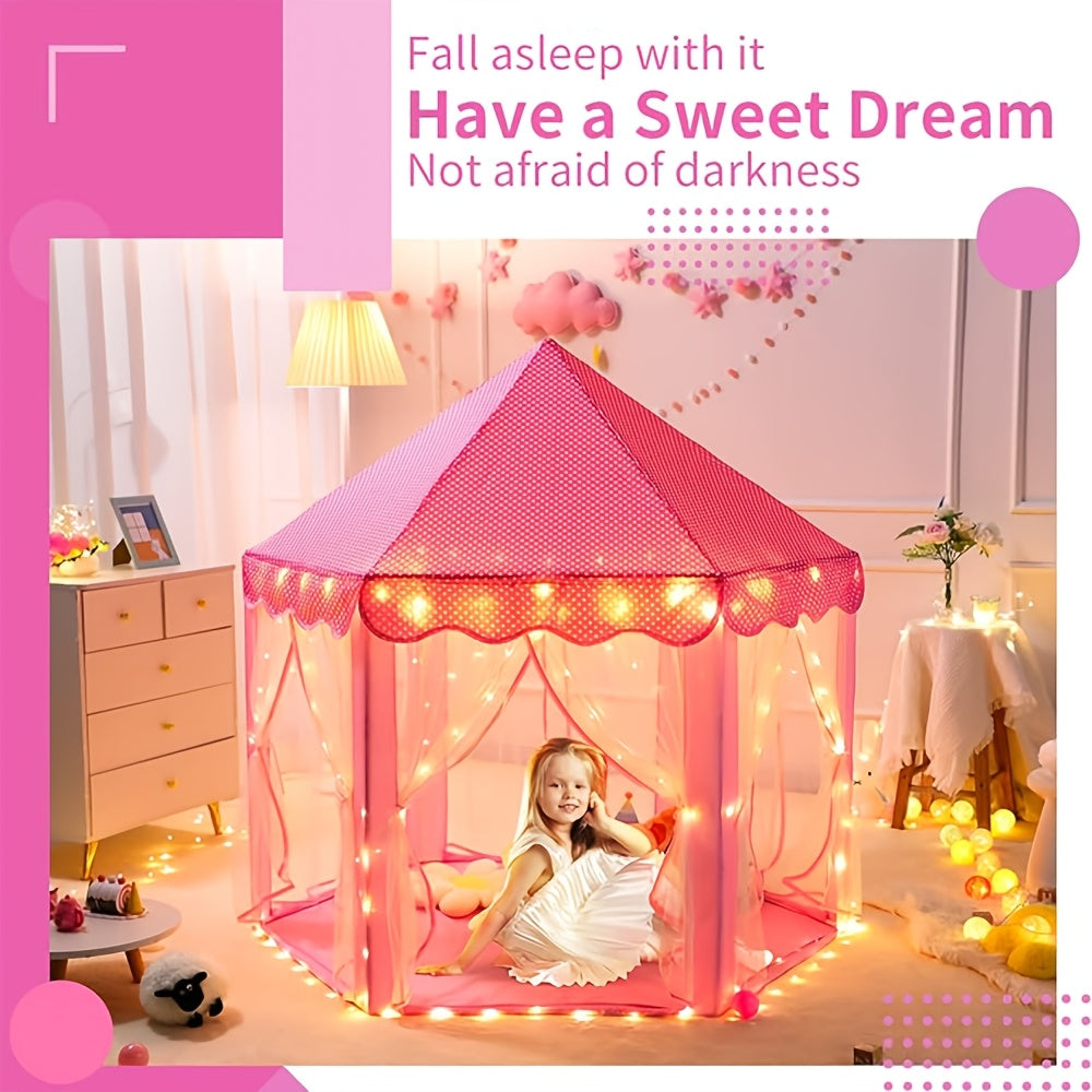 Magical Princess Tent for Kids - Star Lights & Foldable Design