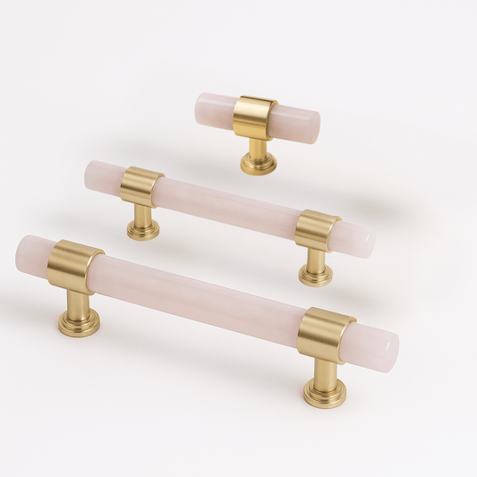 Marquina Luxe - Natural Stone & Brass Kitchen Cabinet Handles