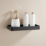 Matte Black Aluminum Bathroom Shelf - Wall Mounted Storage Solution