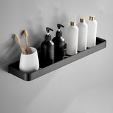 Matte Black Aluminum Bathroom Shelf - Wall Mounted Storage Solution