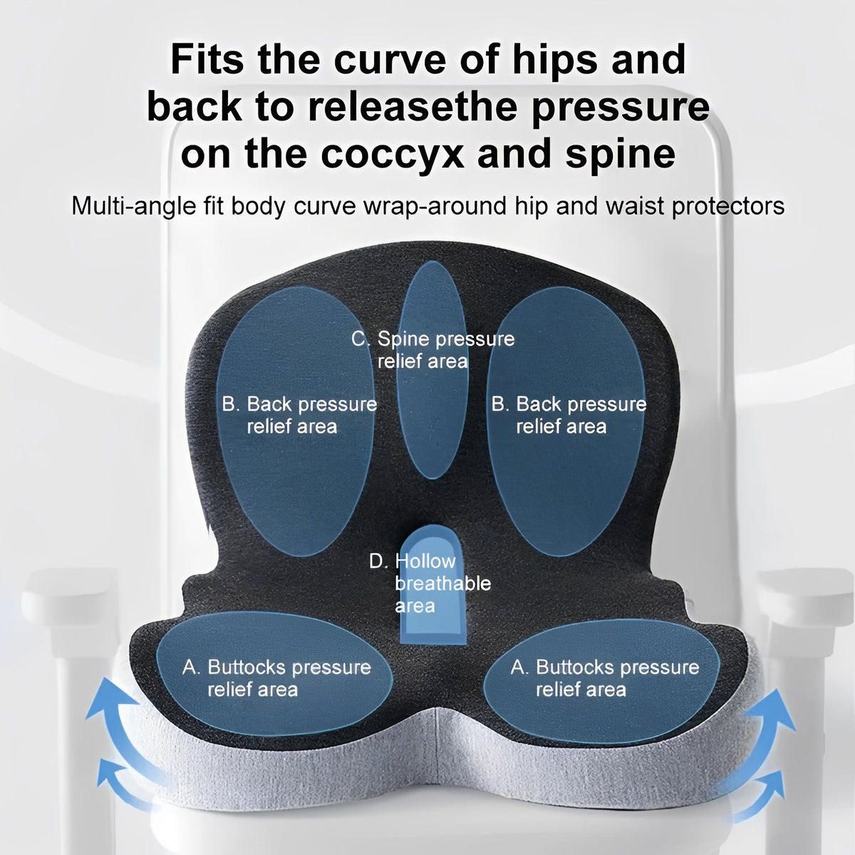 Memory Foam Seat Cushion Lumbar Back Support 2