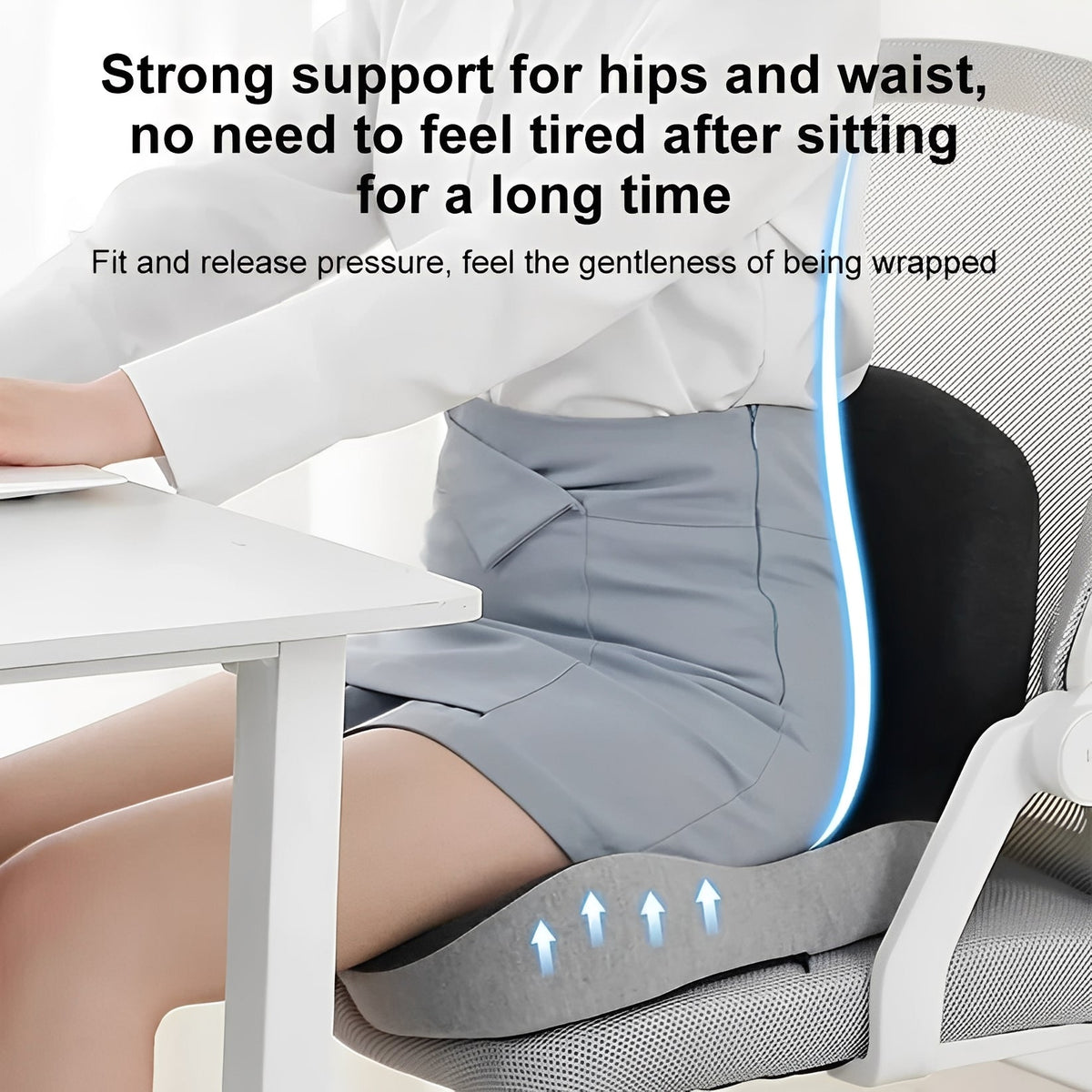 Memory Foam Seat Cushion Lumbar Back Support 6