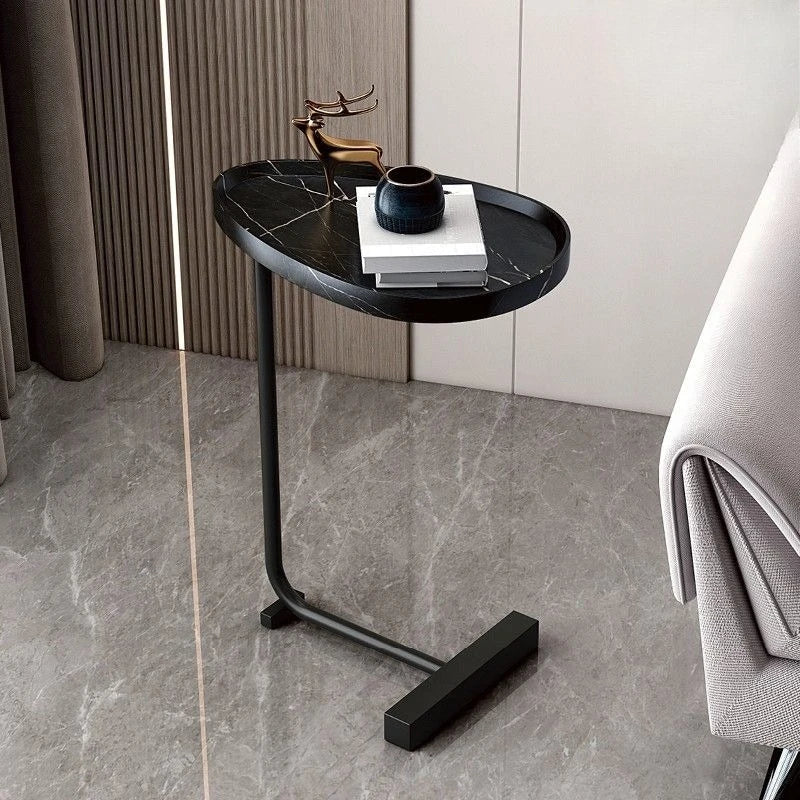 Modern C-Shaped Side Table - Portable Bedside Table for Small Spaces
