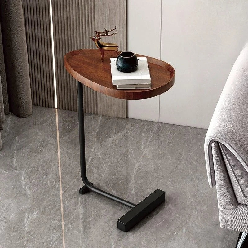 Modern C-Shaped Side Table - Portable Bedside Table for Small Spaces