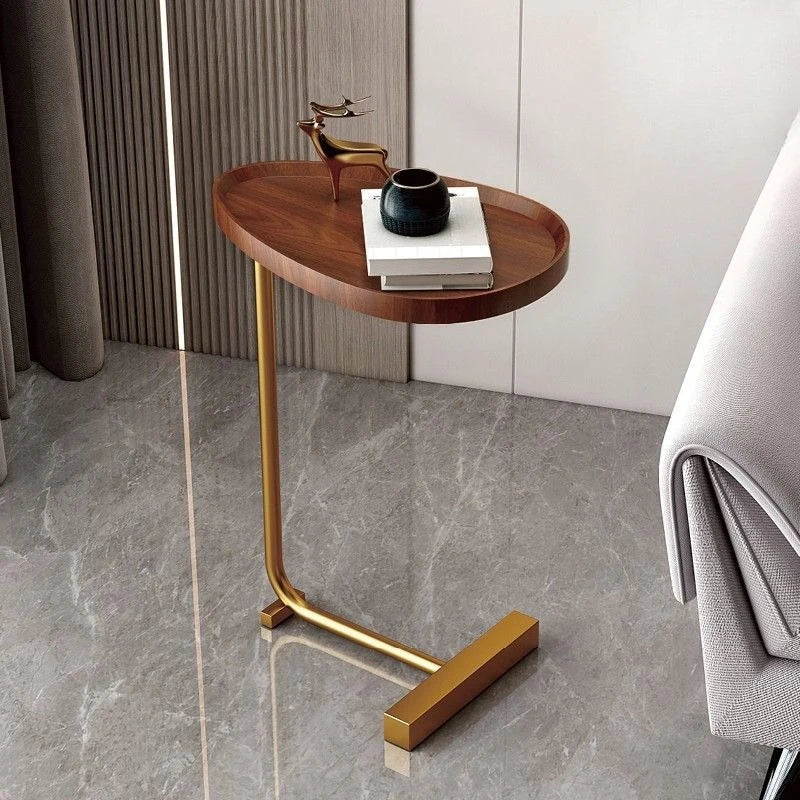 Modern C-Shaped Side Table - Portable Bedside Table for Small Spaces