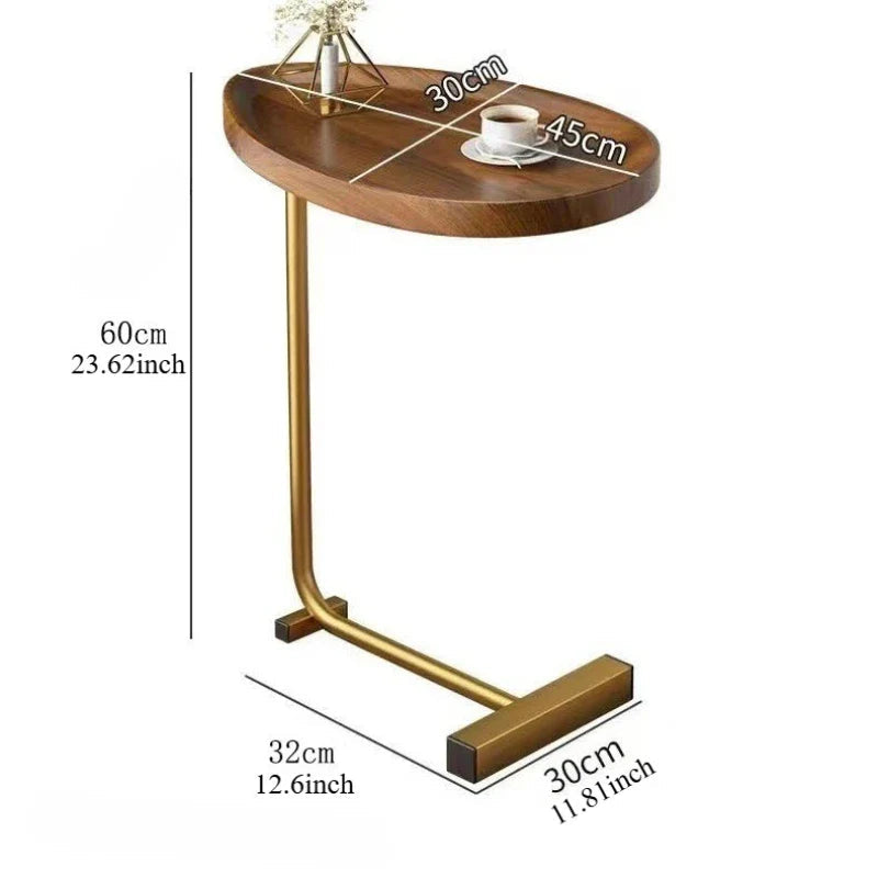 Modern C-Shaped Side Table - Portable Bedside Table for Small Spaces
