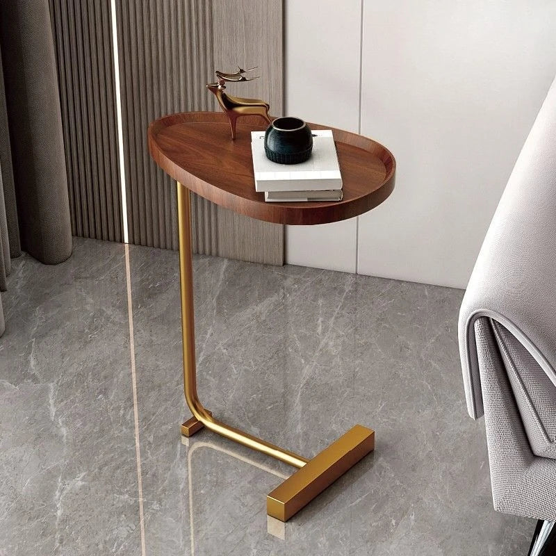 Modern C-Shaped Side Table - Portable Bedside Table for Small Spaces