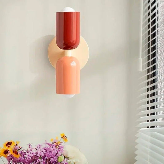 Modern Nordic Double Head Wall Lamp - Color-Block Sconce Light