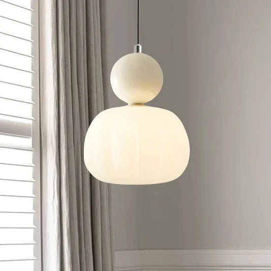 Modern Pumpkin Pendant Lamp - Unique Glass Ceiling Light for Kitchen & Dining