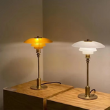 Modern Table Lamp - Minimalist Glass Shade & Warm Light for Bedside or Desk