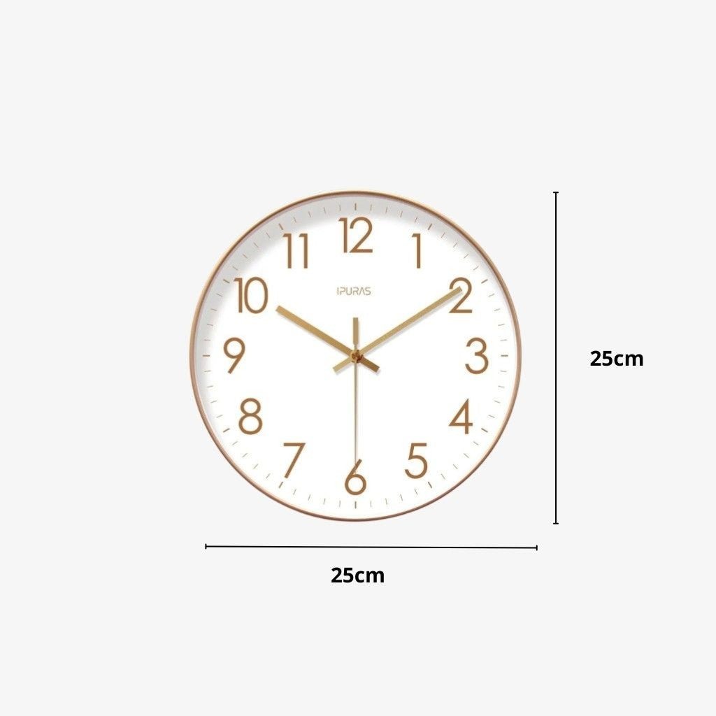 Modern Wall Clock - Minimalist Silent Quartz Timepiece