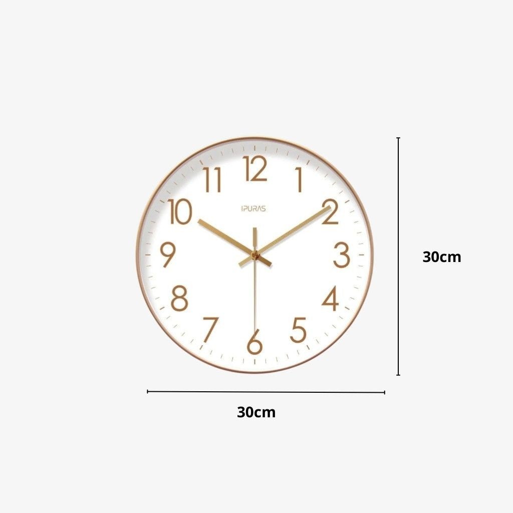 Modern Wall Clock - Minimalist Silent Quartz Timepiece