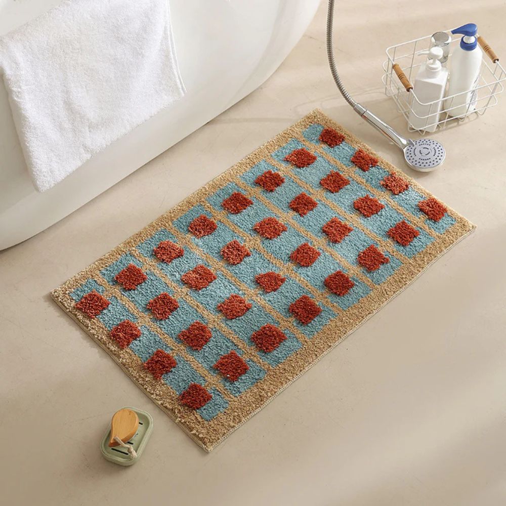 Moroccan Design Non-Slip Bath Mat with Quick-Dry Fabric