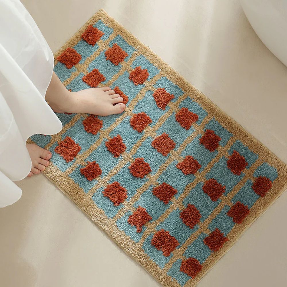 Moroccan Design Non-Slip Bath Mat with Quick-Dry Fabric