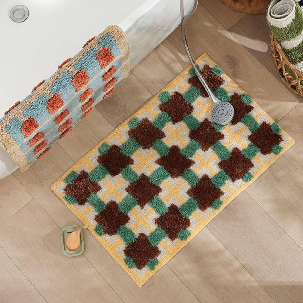 Moroccan Design Non-Slip Bath Mat with Quick-Dry Fabric