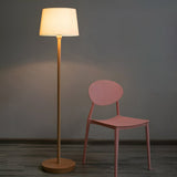 Natural Beech Wood LED Floor Lamp with Adjustable Brightness