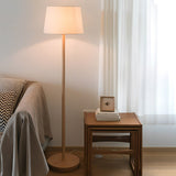 Natural Beech Wood LED Floor Lamp with Adjustable Brightness