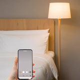 Natural Beech Wood LED Floor Lamp with Adjustable Brightness
