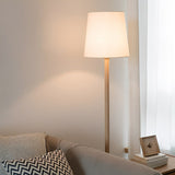 Natural Beech Wood LED Floor Lamp with Adjustable Brightness