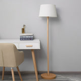 Natural Beech Wood LED Floor Lamp with Adjustable Brightness