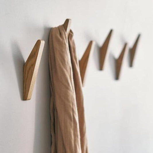Naturea - Handmade Wooden Coat Hooks for Wall - Set of 2