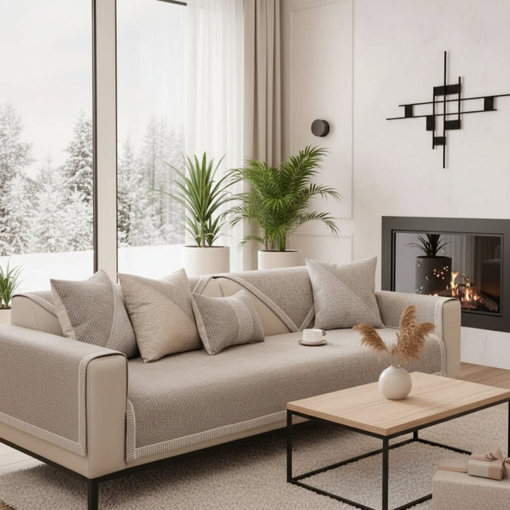 Naturweft - Non-Slip Cotton-Linen Sofa Cover for All Seasons