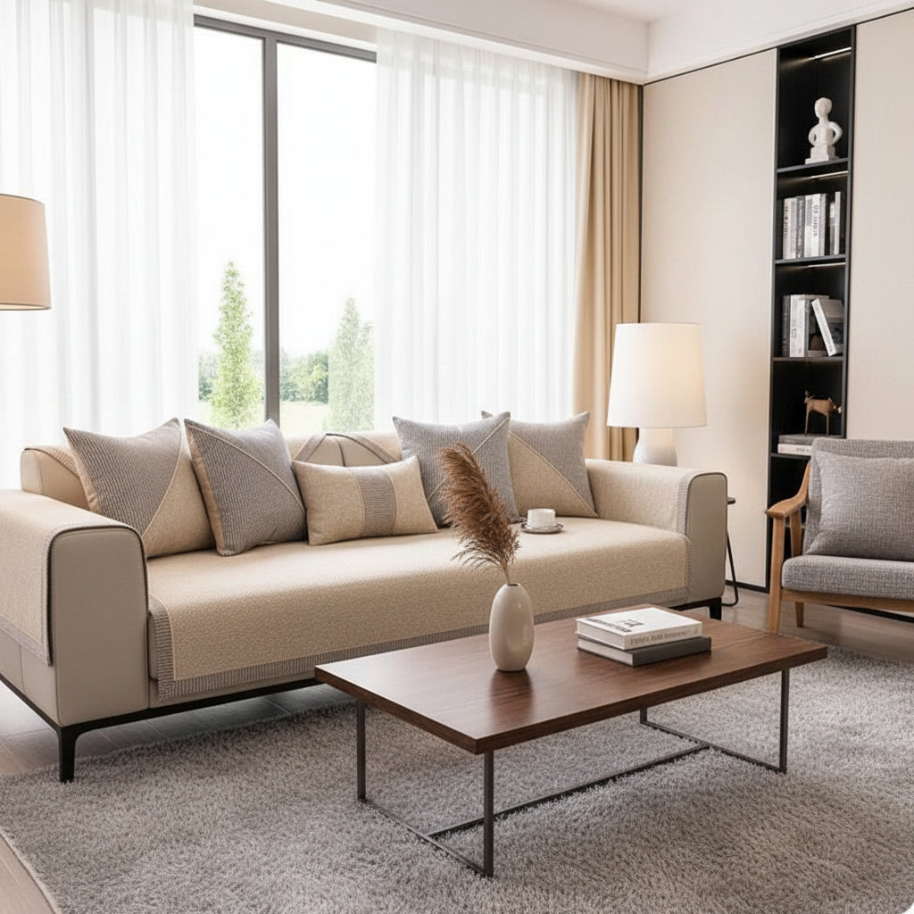 Naturweft - Non-Slip Cotton-Linen Sofa Cover for All Seasons