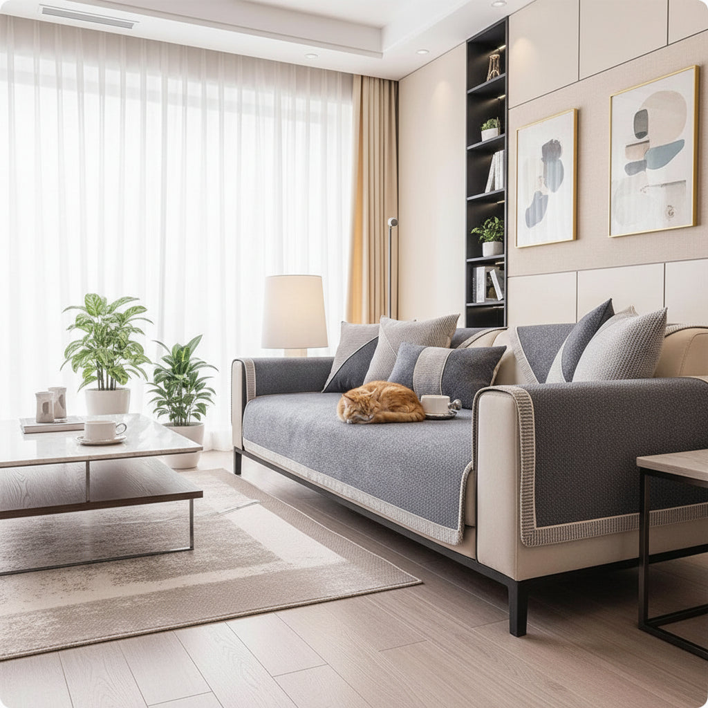 Naturweft - Non-Slip Cotton-Linen Sofa Cover for All Seasons