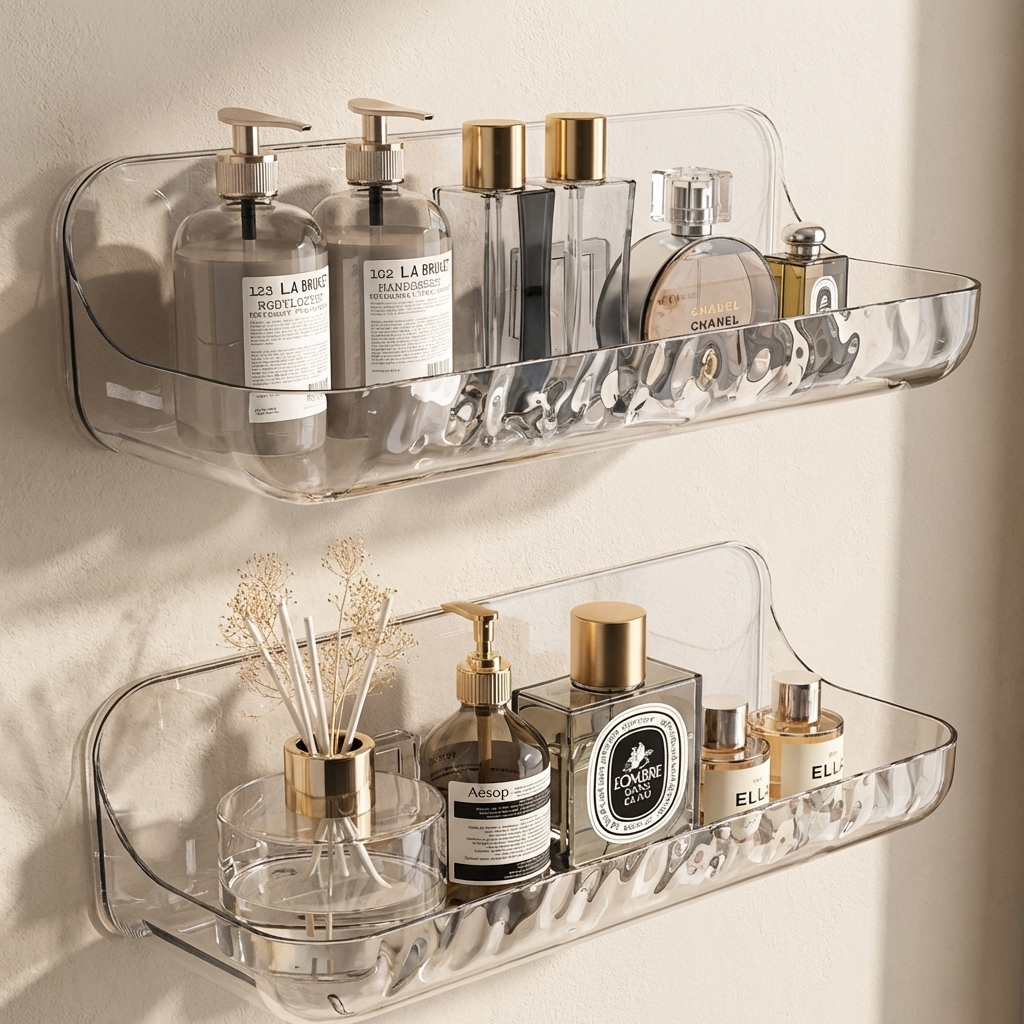 No-Drill Bathroom Shelf - Adhesive Over the Toilet Storage Rack
