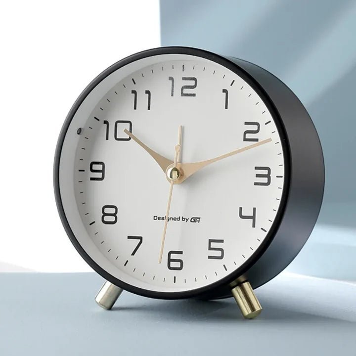 NordTime Scandinavian Silent Table Clock - Modern Desk Clock for Home & Office