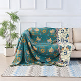Nordic Elegance - Reversible Cotton Throw Blanket with Bird Design