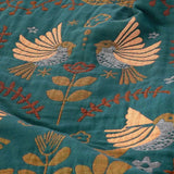 Nordic Elegance - Reversible Cotton Throw Blanket with Bird Design
