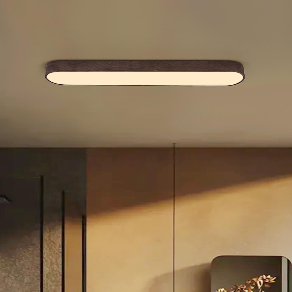 Nordic Glow - LED Flush Mount Ceiling Light with Wood Accent
