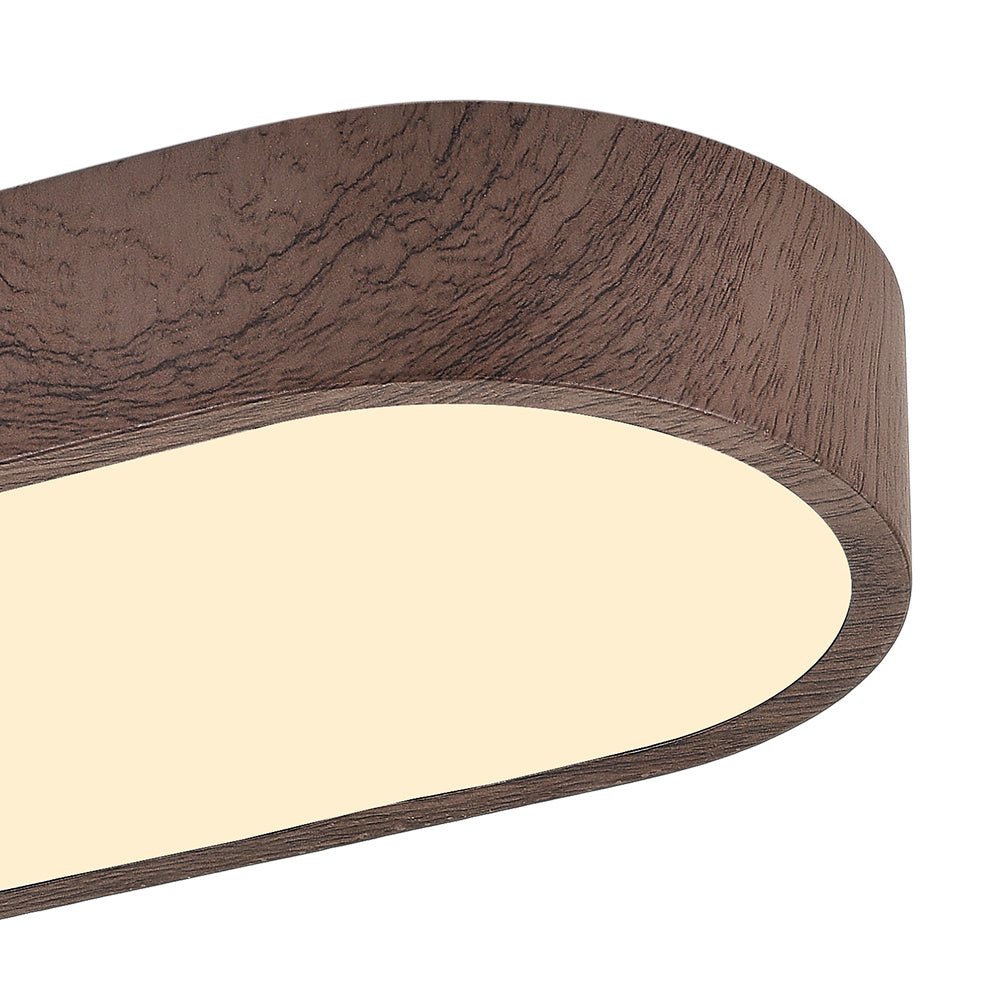 Nordic Glow - LED Flush Mount Ceiling Light with Wood Accent