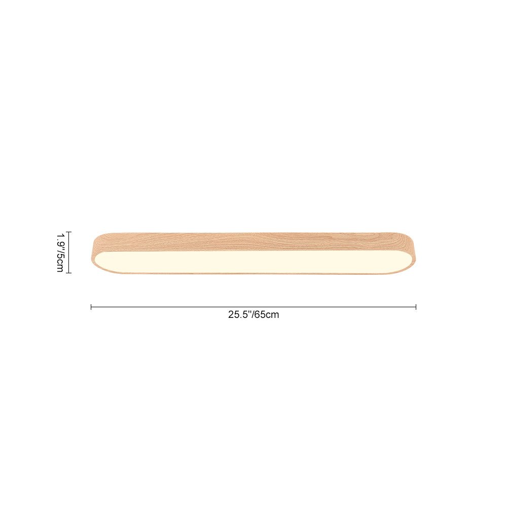 Nordic Glow - LED Flush Mount Ceiling Light with Wood Accent