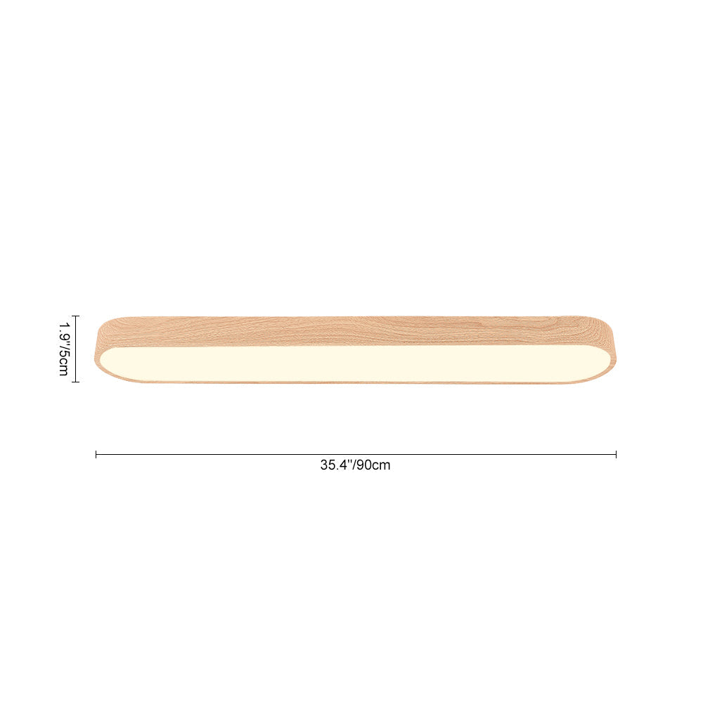 Nordic Glow - LED Flush Mount Ceiling Light with Wood Accent