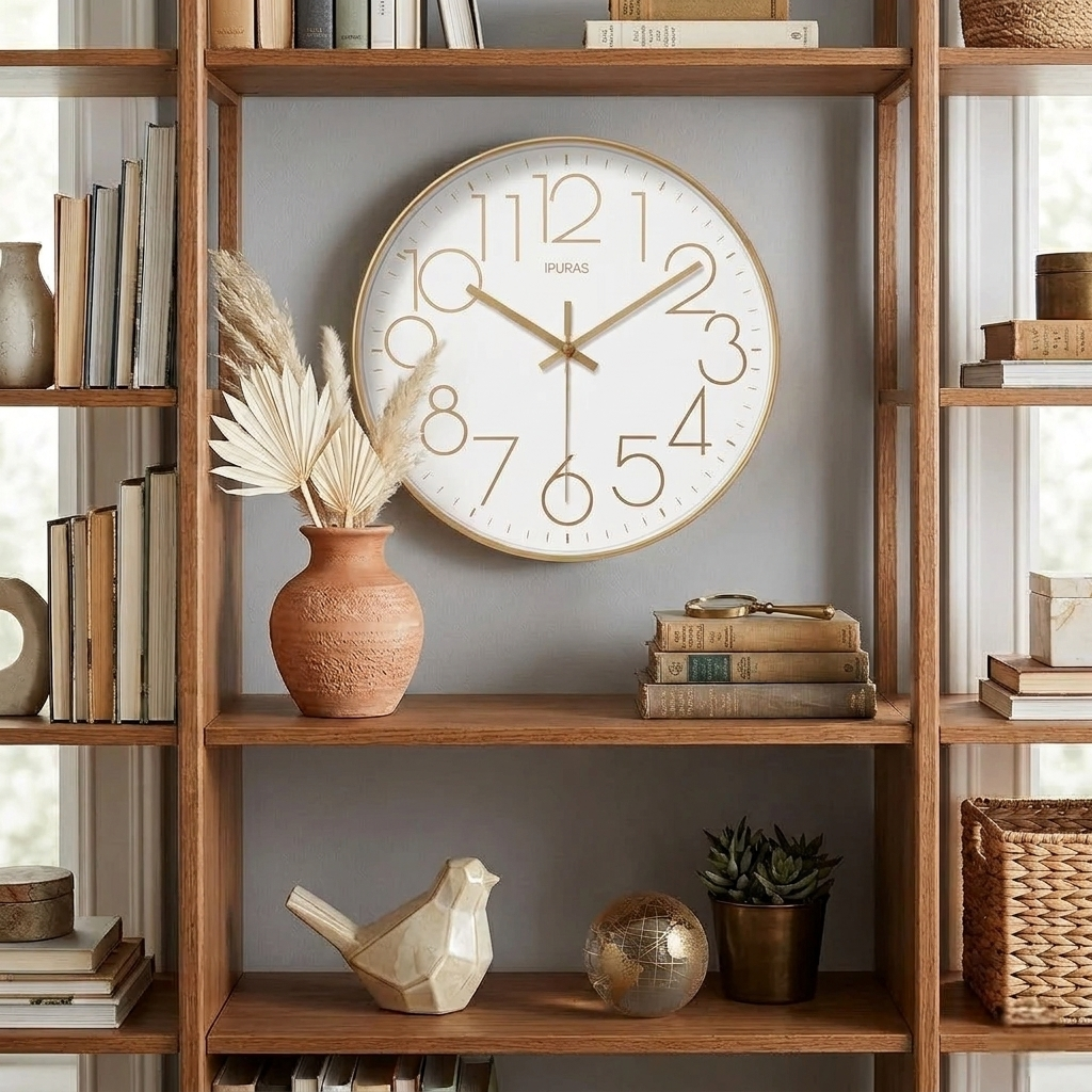 Nordic Minimalist Wall Clock - Silent Quartz Movement, Modern Design