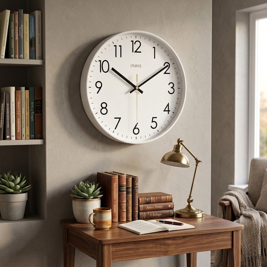 Nordic Minimalist Wall Clock - Silent Quartz Movement, Modern Design