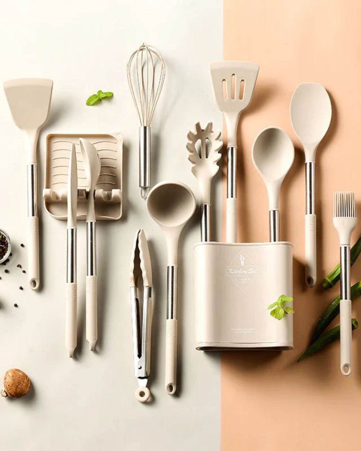 Nordic Silicone Kitchen Utensil Set - 13-Piece Cooking Tools